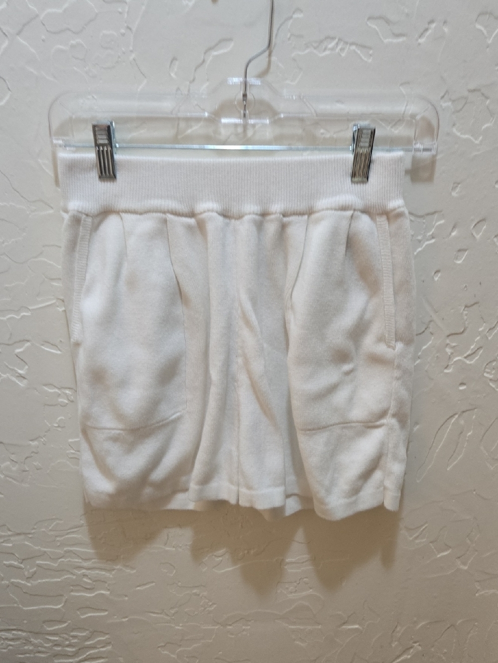 White Knit Pocket Shorts